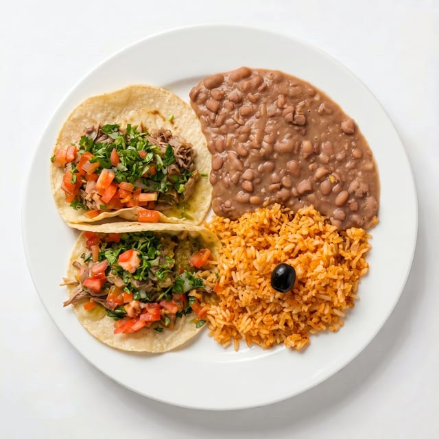 Plato de Tacos de Carnitas (Carnitas Taco Plate).