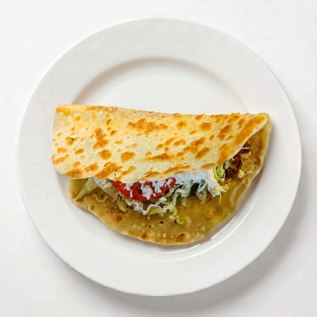 Frijol, Res o Pollo (Bean, Ground Beef or Chicken).